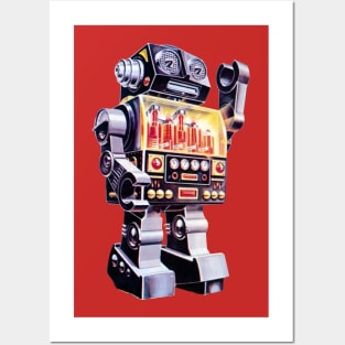 Retro Piston Robot Battery Operated Posters and Art